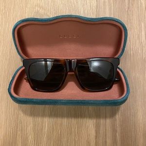 Gucci Havana Rectangle Sunglasses